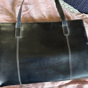 Wilson's Pelle Studio large black/white leather shoulder bag/tote EUC